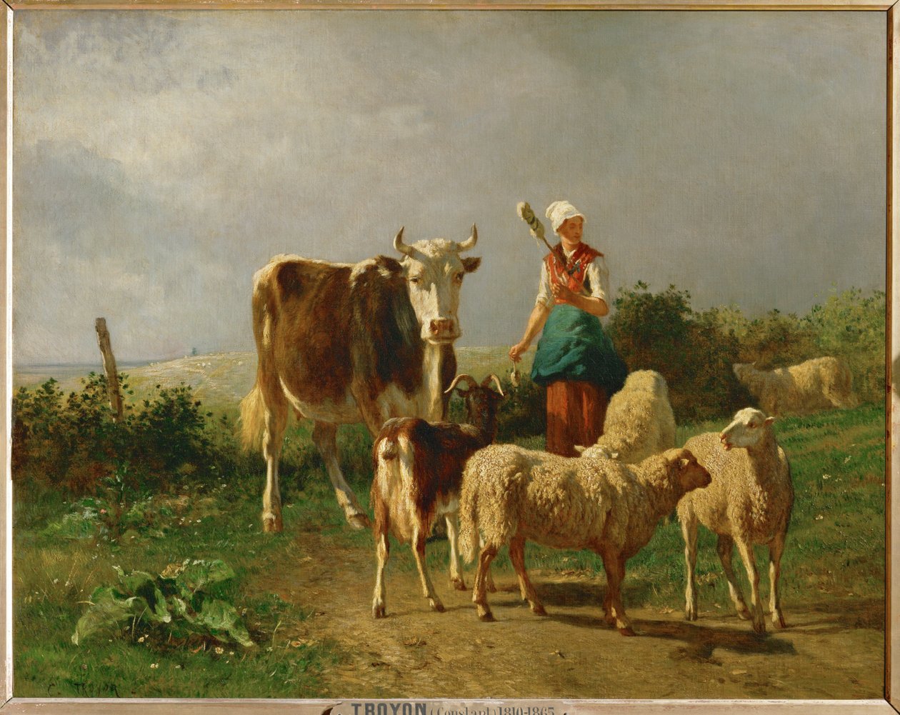 Le petit troupeau - la pequeña manada ... de Constant-Emile Troyon