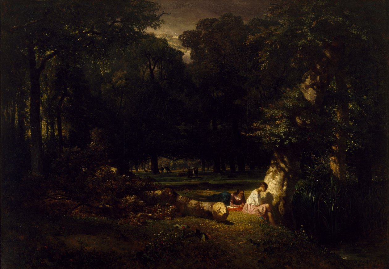 Los bañistas (Claro en el bosque), 1842 de Constant Emile Troyon