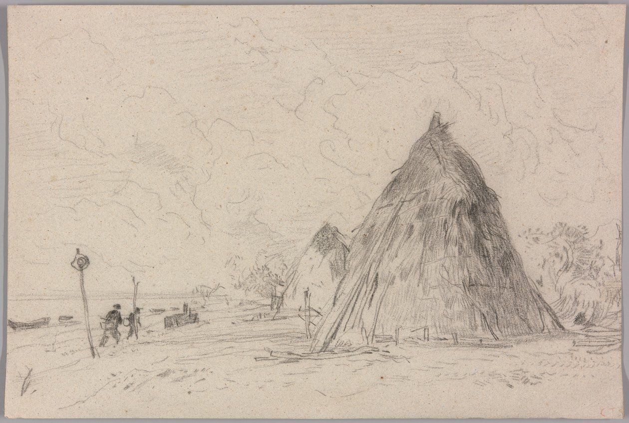 Paisaje con pajares de Constant Troyon
