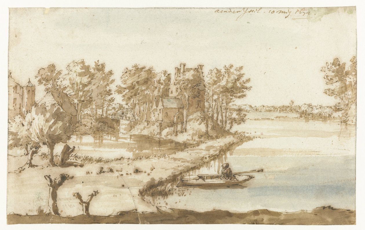 La antigua encuesta cerca de Wilp en el río IJssel
Aen den Yssel (título en el objeto) de Constantijn Huygens (II)