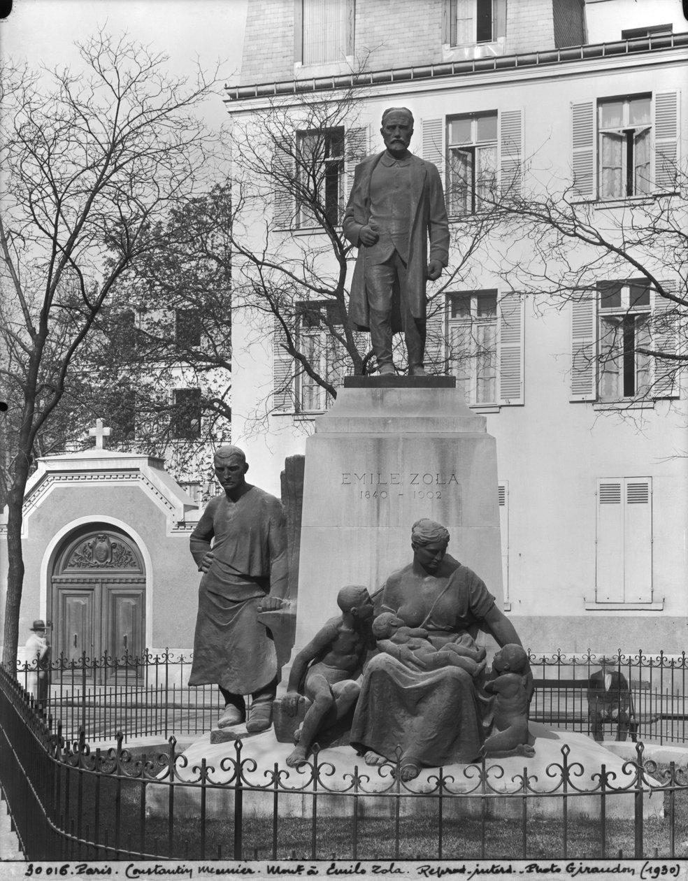 Monumento a Émile Zola, avenida Émile Zola, París, c.1902-09 de Constantin Emile Meunier
