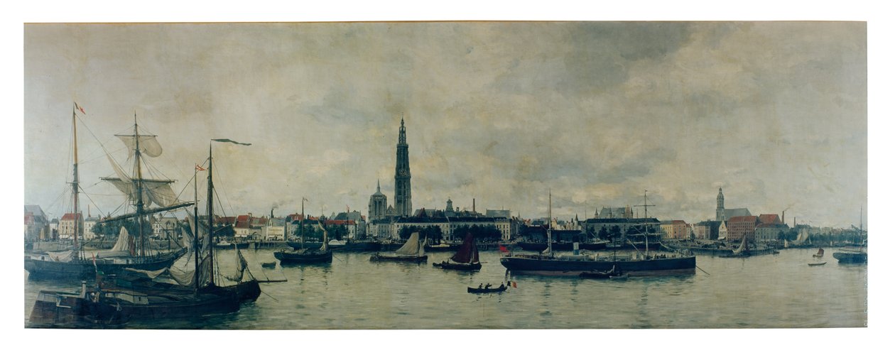 El paseo marítimo de Amberes (óleo sobre lienzo) de Constantin Emile Meunier