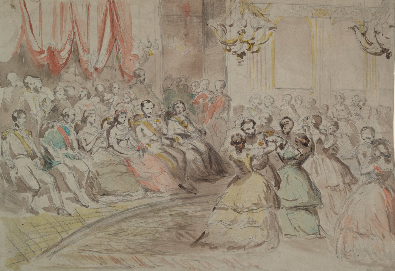 Un baile estatal, presumiblemente con Napoleón III de Constantin Guys