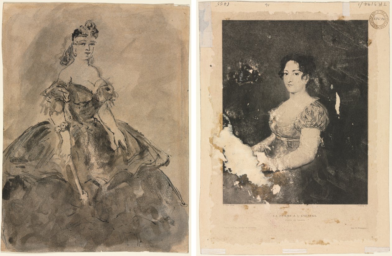 En el Baile (recto); La mujer con el abanico, después de Goya (verso) de Constantin Guys