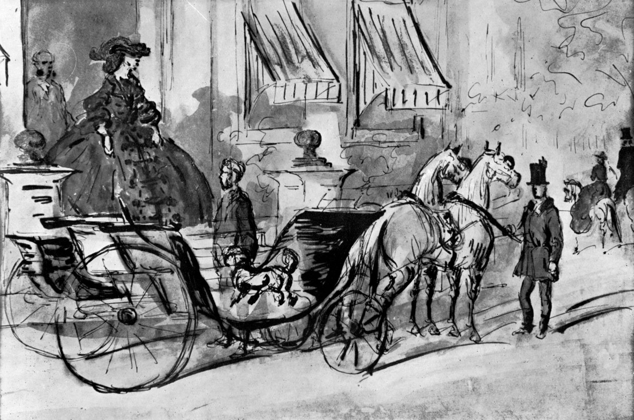 Paseo en coche, siglo XIX, 1930 de Constantin Guys