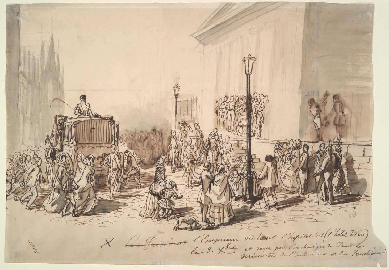 Recepción del Emperador Napoleón III en el Hospital de Constantin Guys