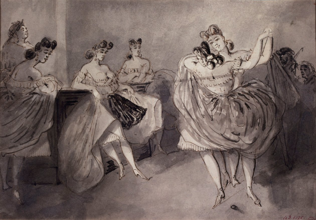 Escena de baile en un burdel, hacia 1865 de Constantin Guys