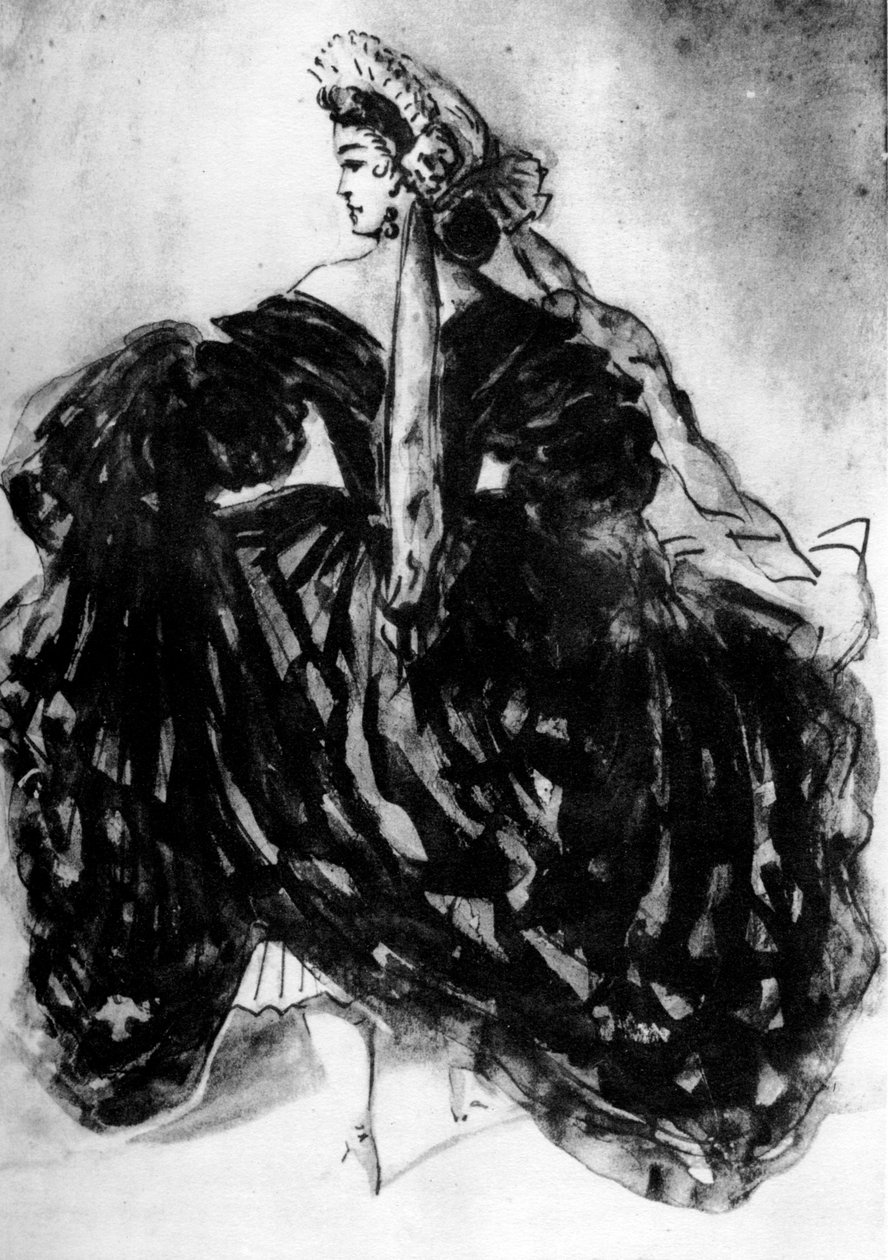 Estudio de una mujer, siglo XIX de Constantin Guys