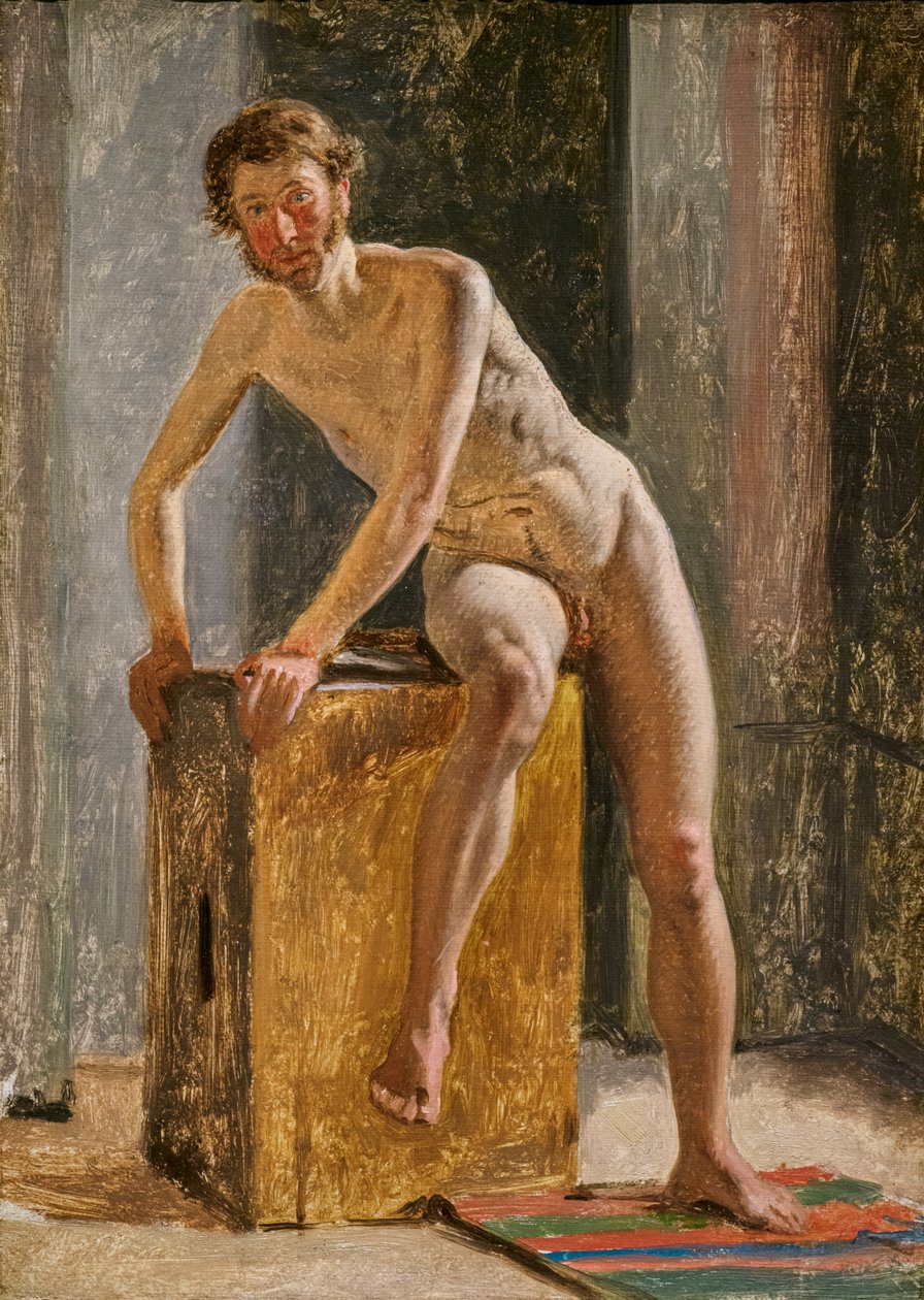 Un modelo masculino en el estudio de Eckersberg de Constantin Hansen