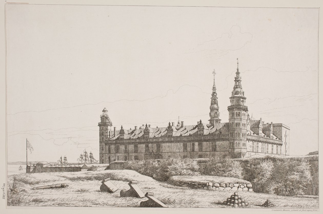 Danés: Kronborg visto desde el lado noroeste de Constantin Hansen