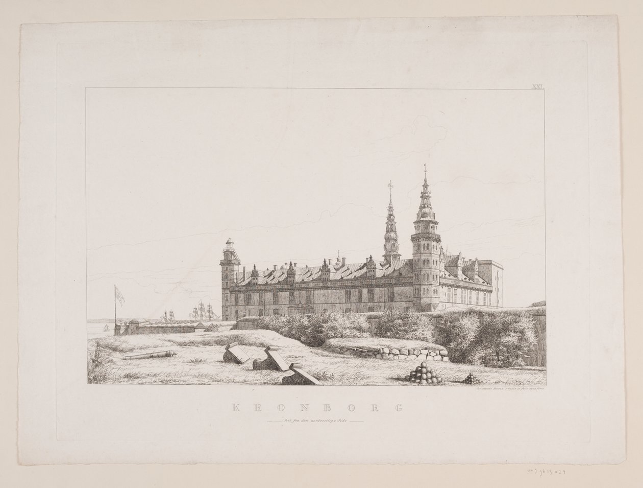 Danés: Kronborg visto desde el lado noroeste de Constantin Hansen