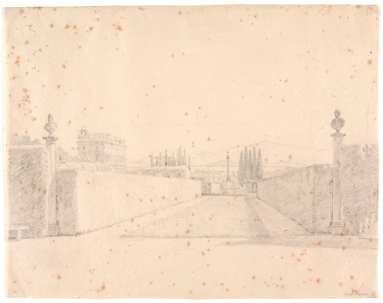 En los jardines de la Villa Albani de Constantin Hansen