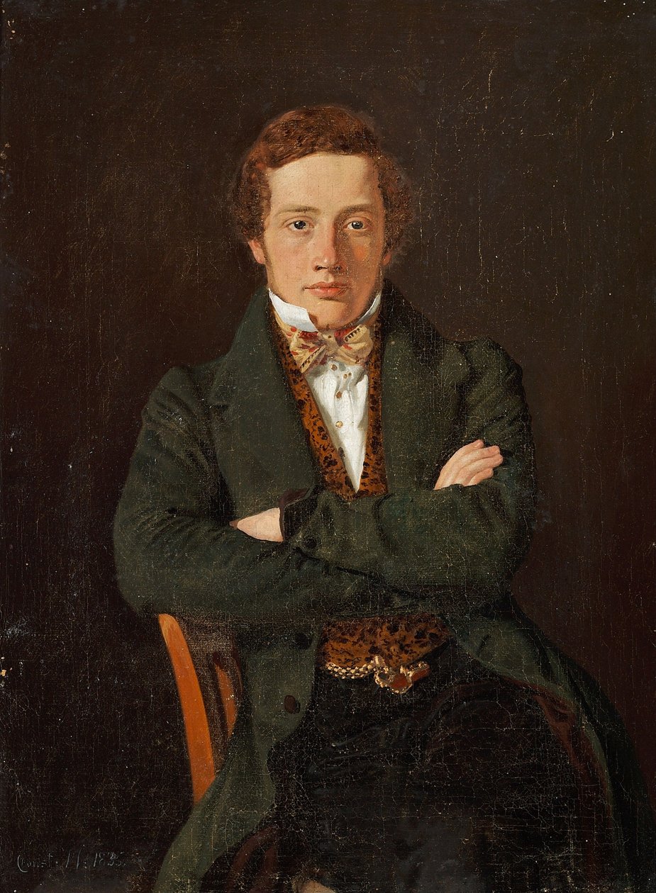 Retrato de Martin Hammerich (1811-1881) más tarde profesor, retrato de tres cuartos, de frente de Constantin Hansen
