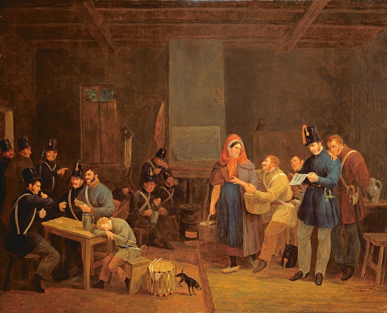 Sala de guardia de la Guardia Urbana de Bruselas, 1830 de Constantinus Fidelio Coene