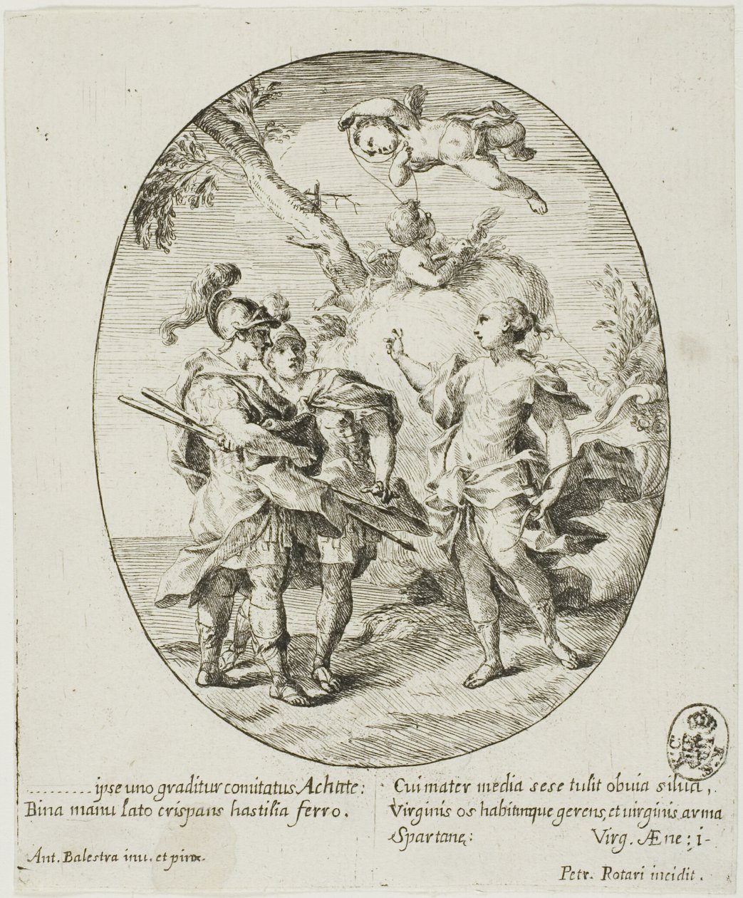 Eneas, Venus y Achates de Conte Pietro Antonio Rotari