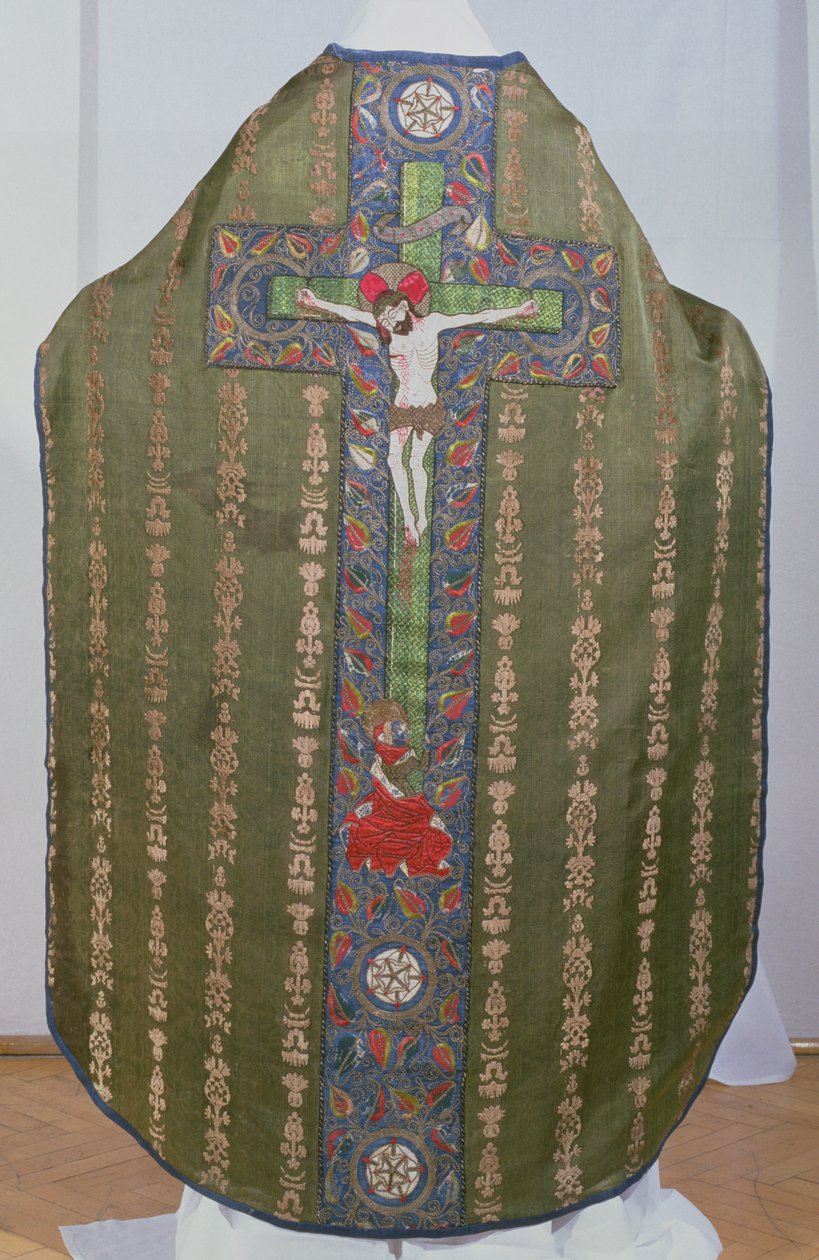 Casulla verde con María Magdalena al pie de la Cruz, 1482 de Convent Workshop of St. Bridget