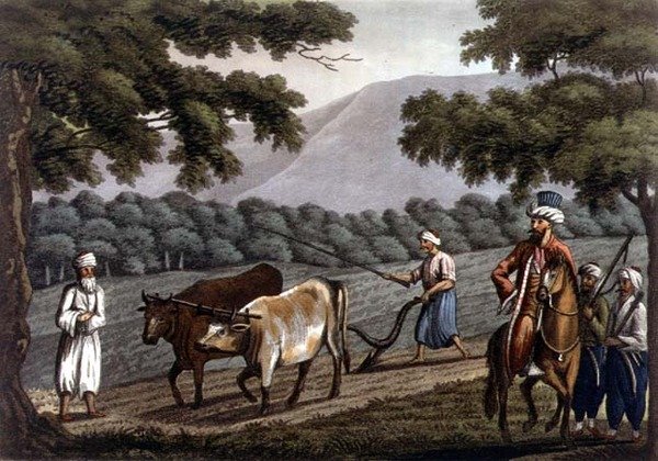 Agricultura en Siria, grabado por Joseph Constantine Stadler (fl.1780-1812) pub. por J. White de Cooper (after) Willyams