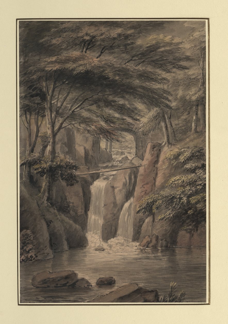 Cascada en la finca de Sir Michael Fleming, 1780 de Copplestone Warre Bamfylde