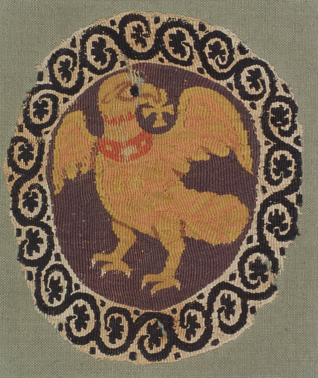 Rondel tejido en tapiz de una túnica de Coptic