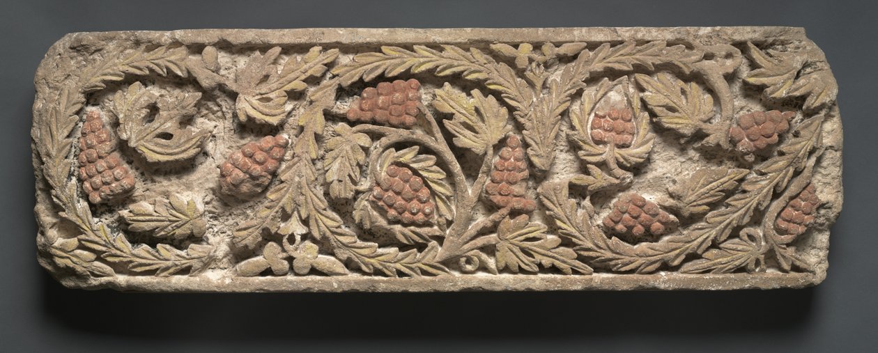 Friso con follaje y uvas, 300s-400s (piedra caliza) de Coptic Coptic