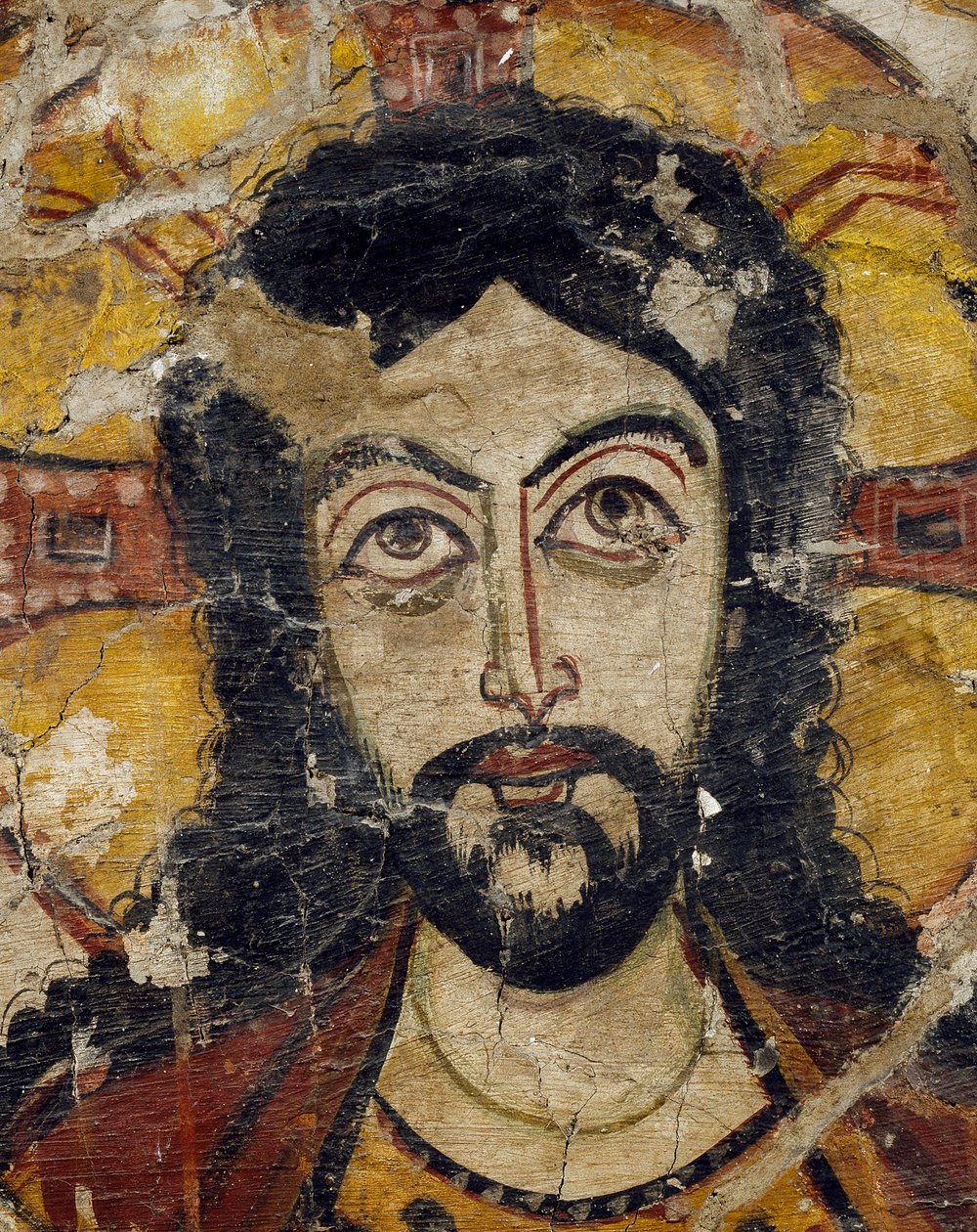 Cabeza de Cristo sostenida por dos ángeles (detalle) de Coptic Coptic