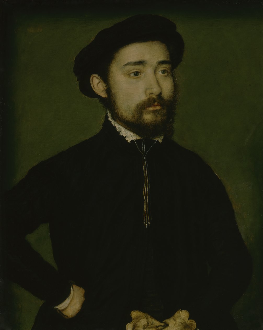 Retrato de un hombre con guante (óleo sobre madera) de Corneille de Lyon