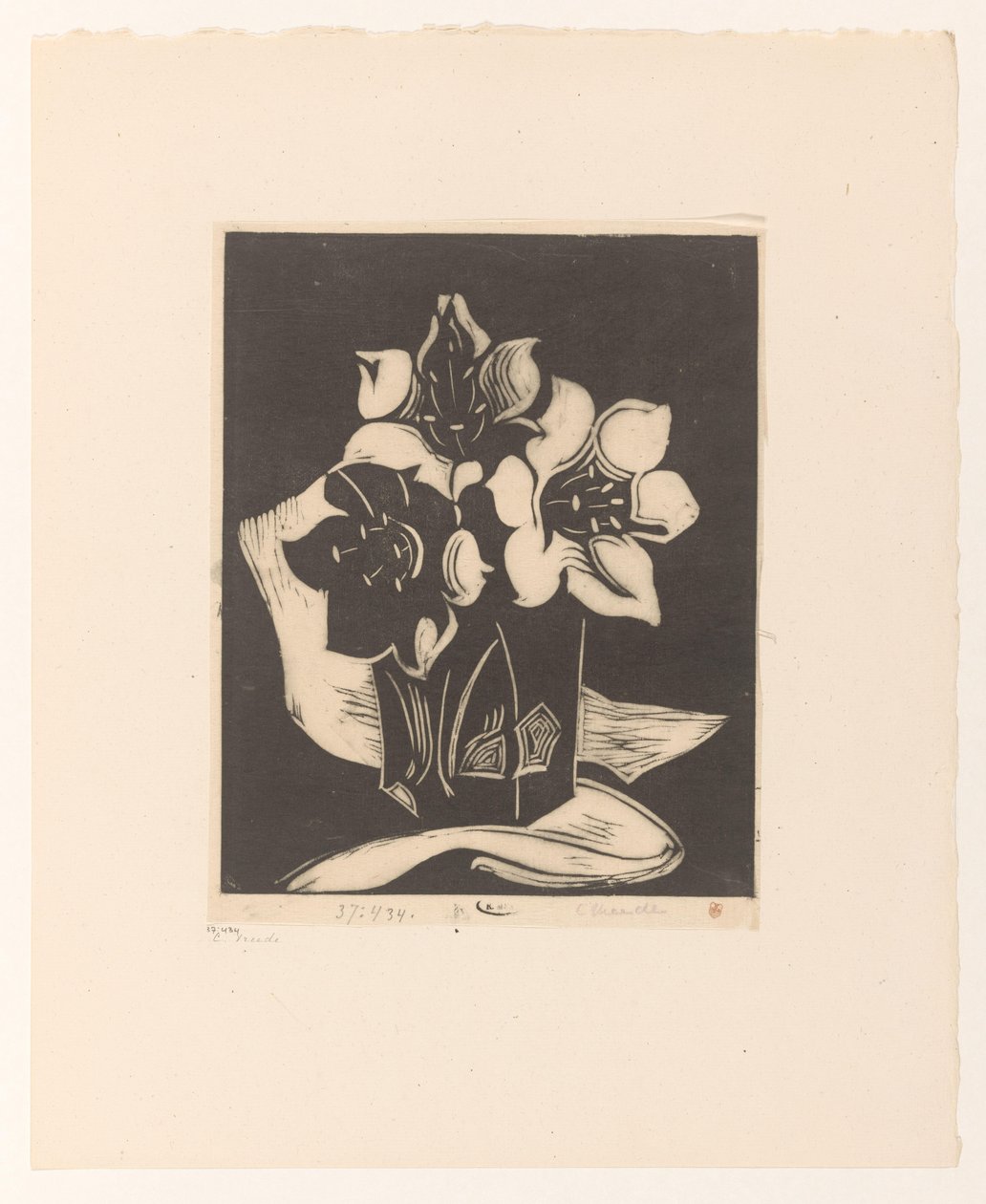Jarrón con flores de Cornelia Vreede (signed by artist)