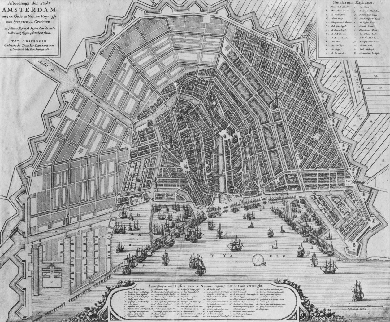 Mapa de Ámsterdam, 1662 de Cornelis I Danckerts