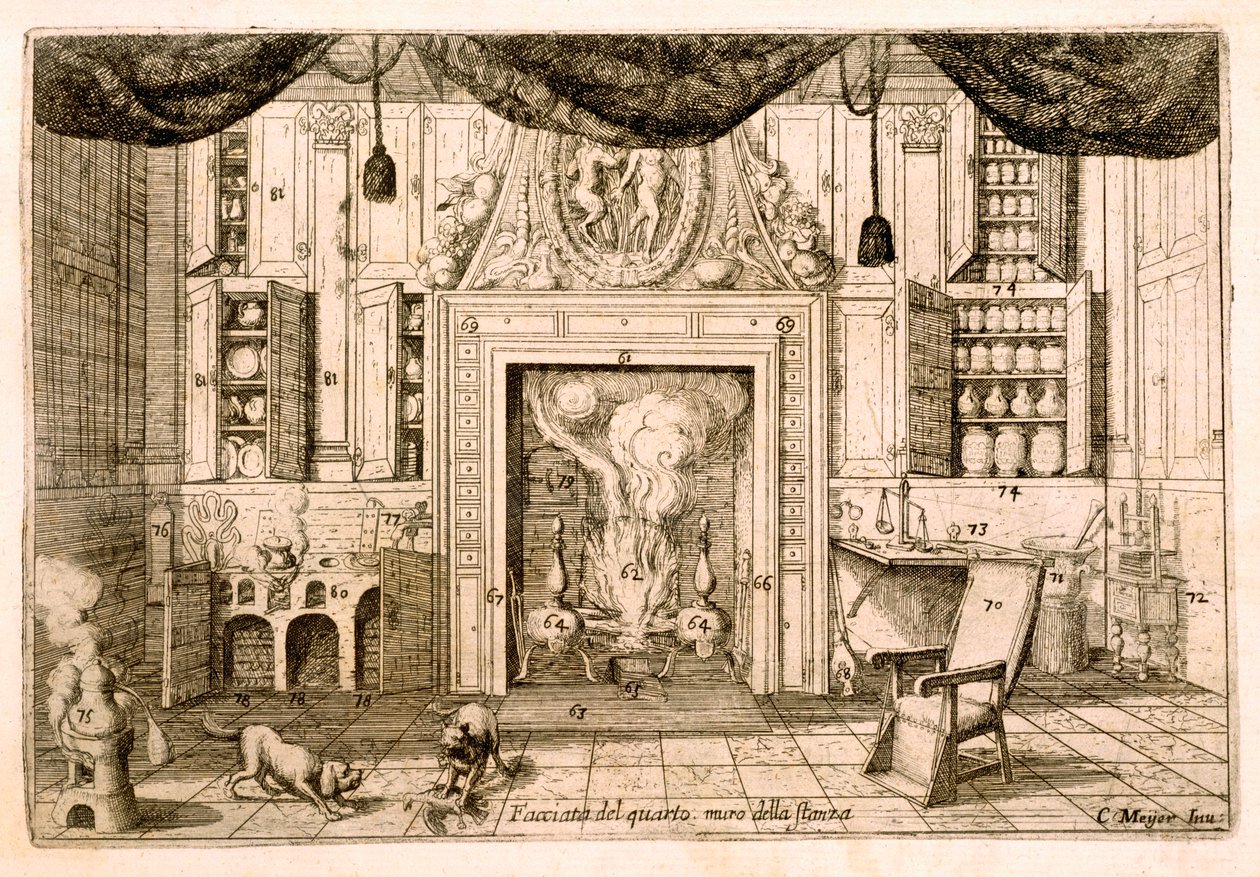 Interior, sala de dibujo de Cornelio Meyer 