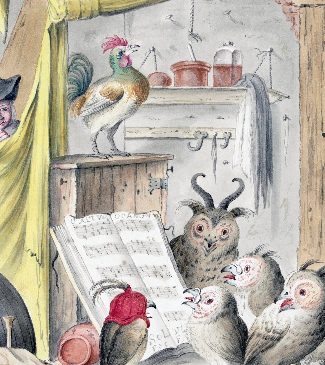 Concierto de Pájaros (grabado) de Cornelis (after) Saftleven