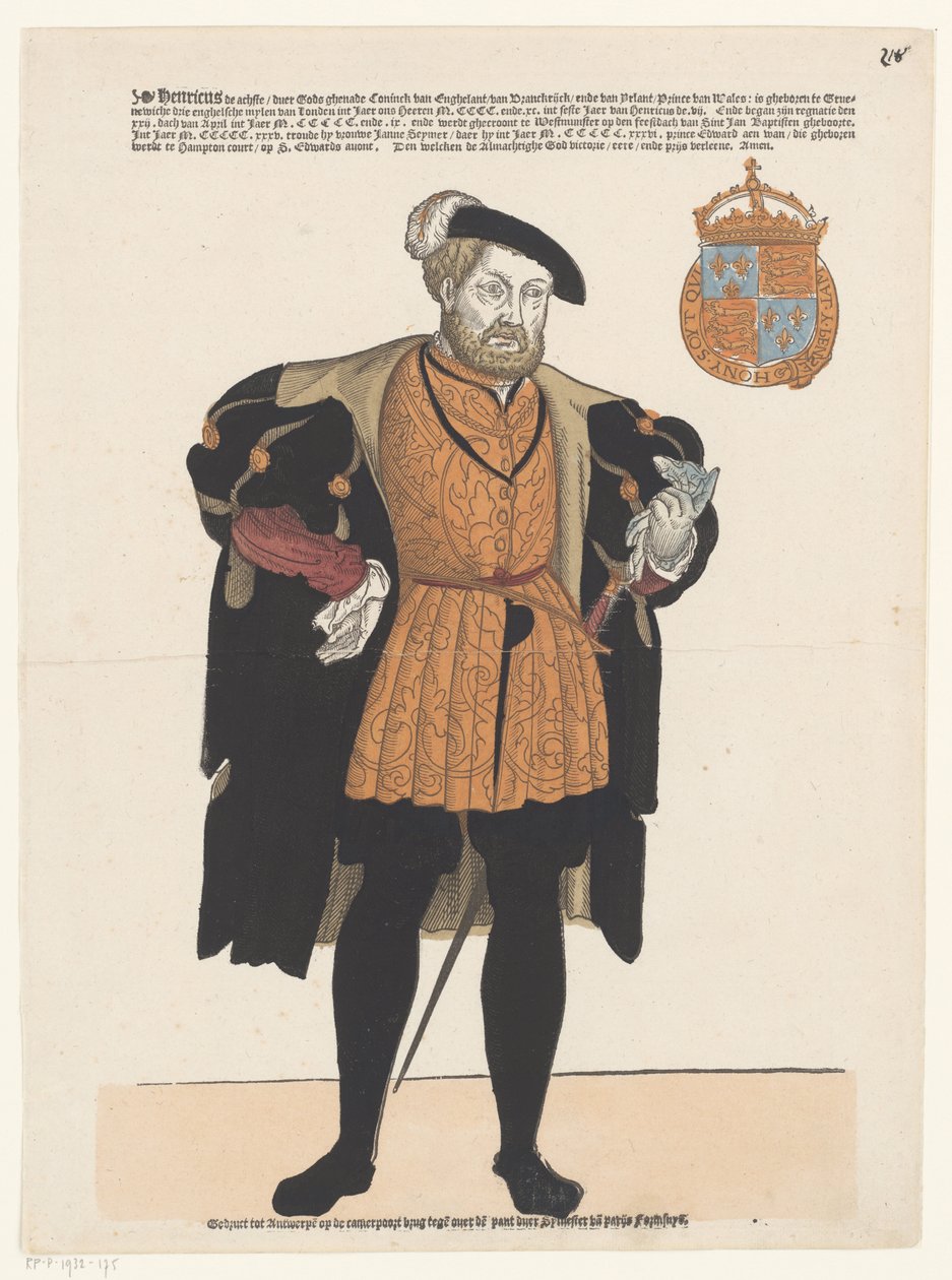 Retrato de Enrique VIII de Inglaterra de Cornelis Anthonisz. (manner of)
