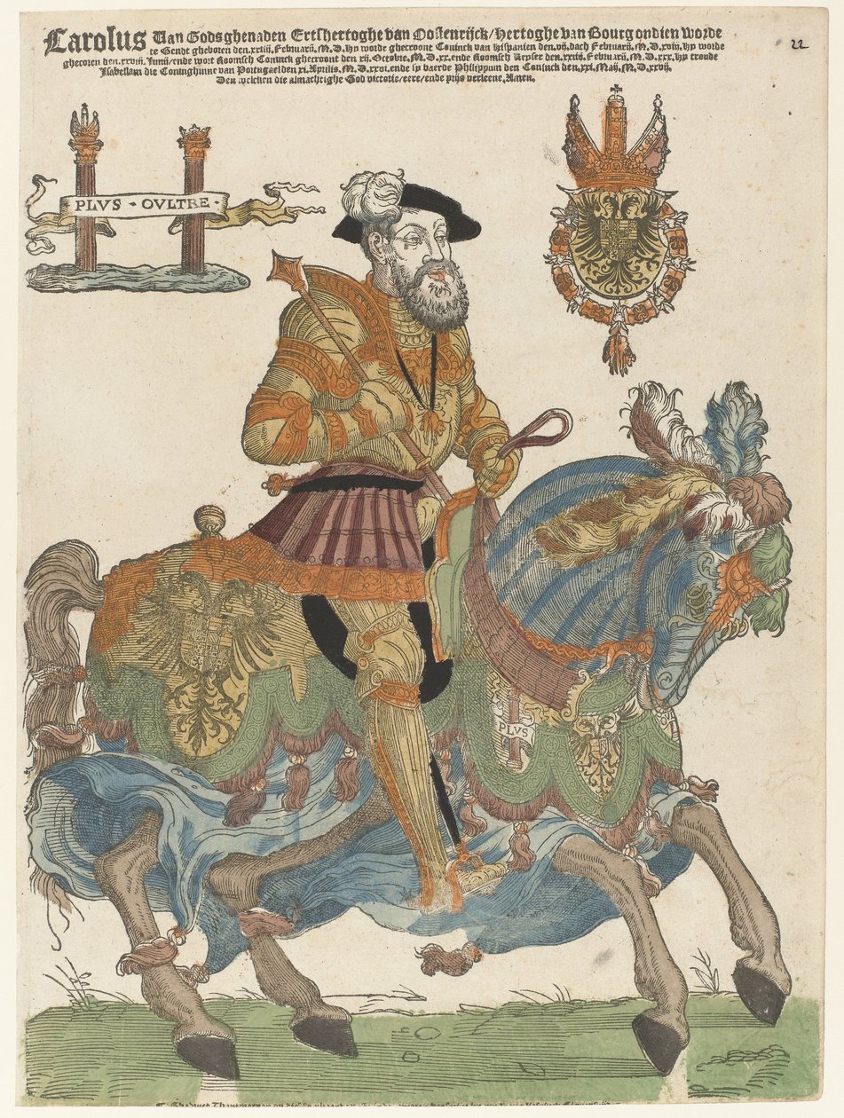 Retrato de Carlos V a caballo de Cornelis Anthonisz. (manner of)