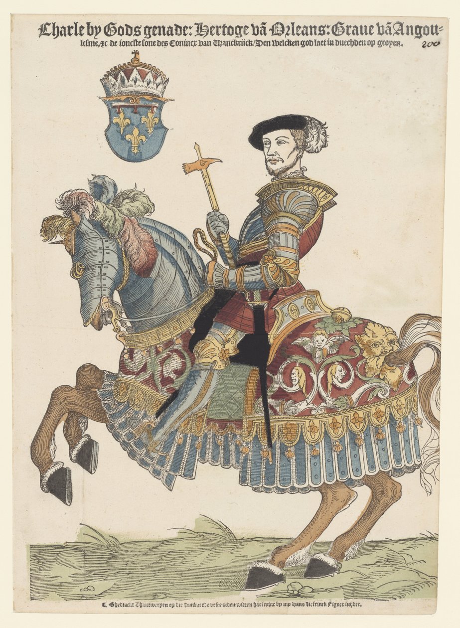 Retrato de Carlos de Orleans a caballo de Cornelis Anthonisz. (manner of)