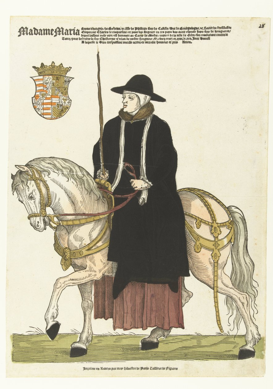 Retrato de María de Hungría a caballo de Cornelis Anthonisz. (manner of)