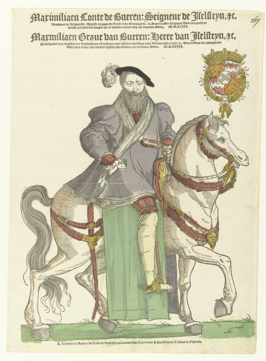 Retrato de Maximilian van Buren a caballo de Cornelis Anthonisz. (manner of)