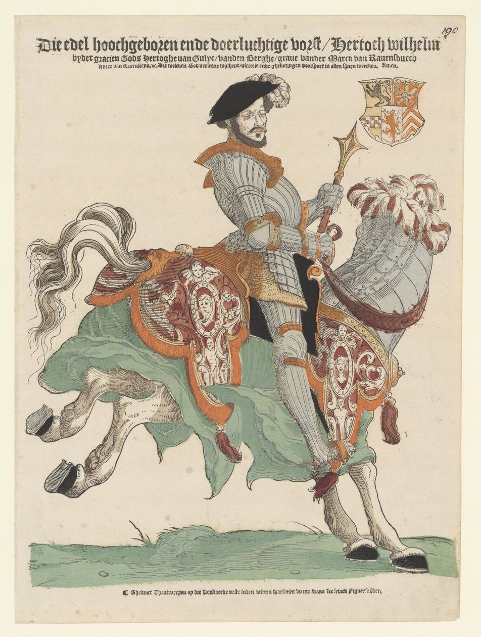 Retrato del duque Willem van Cleves, Jülich y Berg, conde de Mark, señor de Ravenstein a caballo de Cornelis Anthonisz. (manner of)