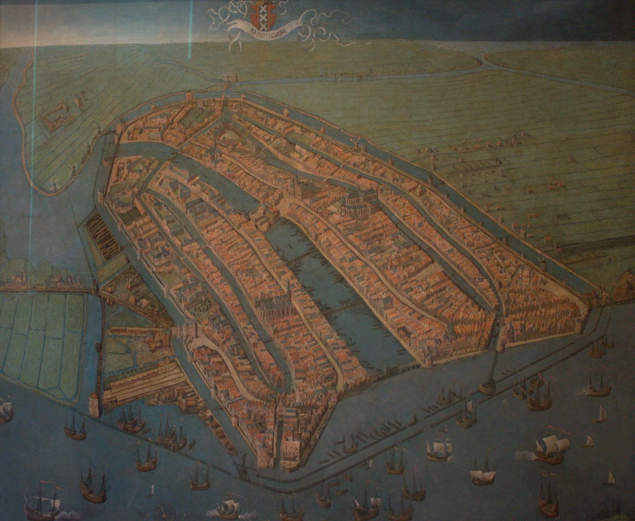 Ámsterdam a vista de pájaro de Cornelis Anthonisz.