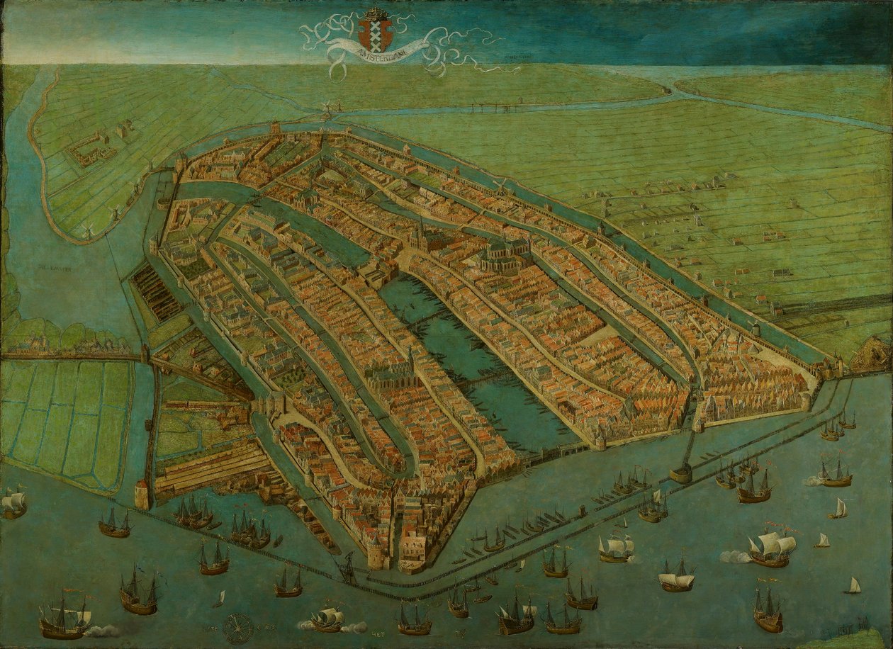 Ámsterdam a vista de pájaro de Cornelis Anthonisz.