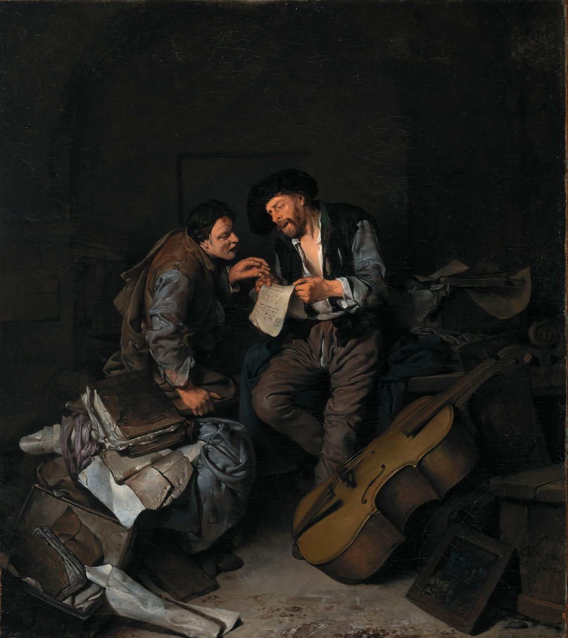Dos hombres cantando de Cornelis Bega