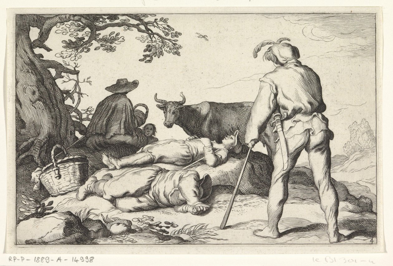 Pastores de ganado
Cuatro escenas pastorales (título de la serie) de Cornelis Bloemaert (II) (possibly)