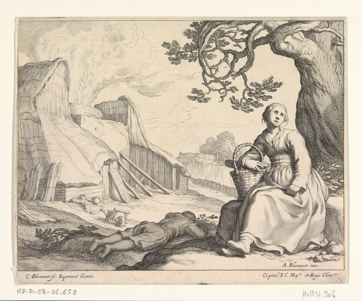 Mujer en un horno de cal de Cornelis Bloemaert (II)