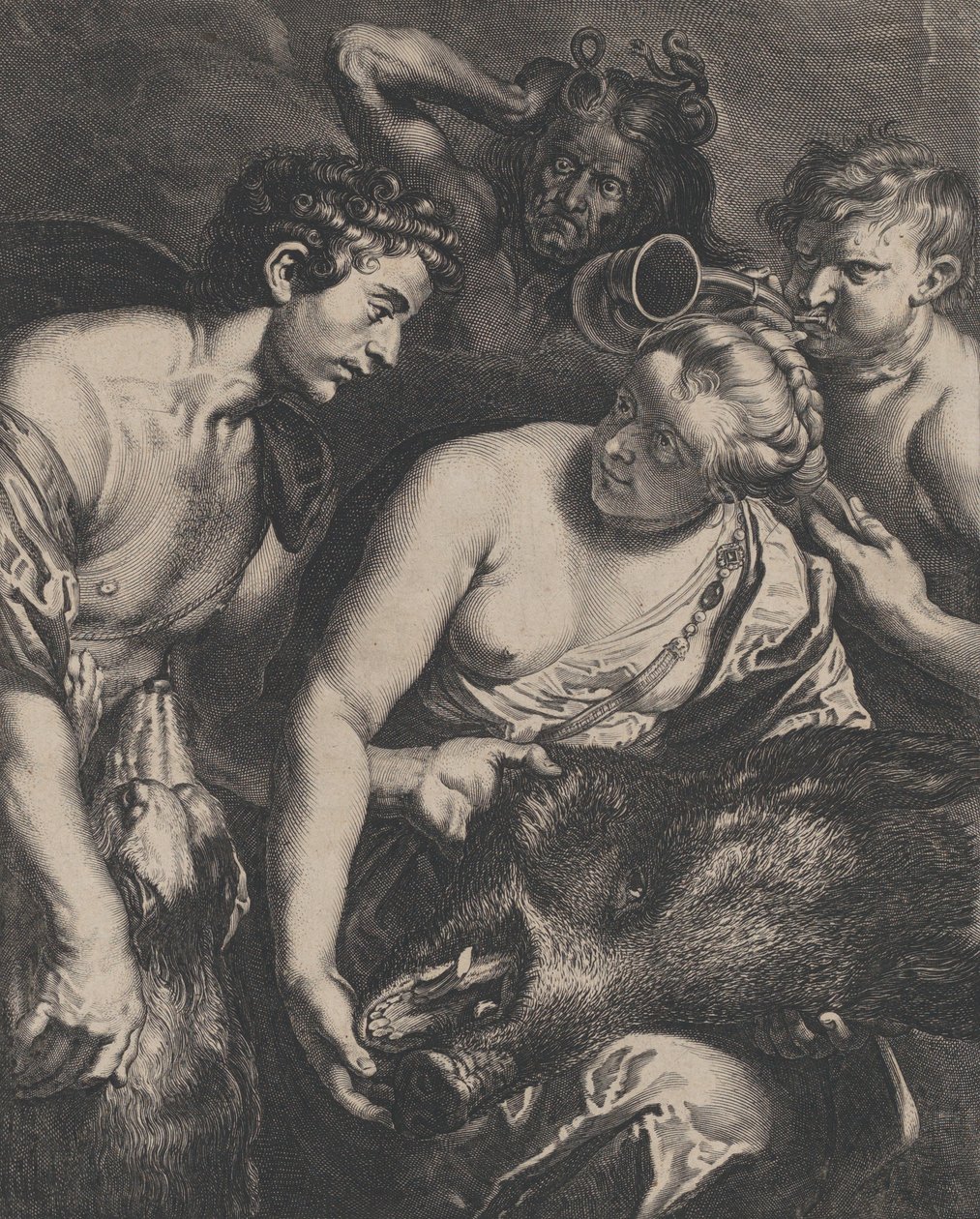 Atalanta y Meleagro, 1618-84 de Cornelis Bloemaert