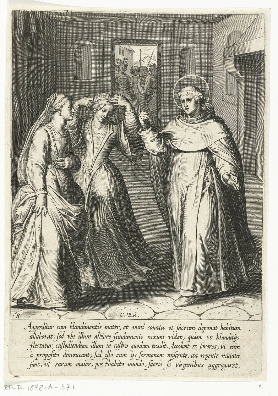Thomas convierte a su hermana La vida de Santo Tomás de Aquino (título de la serie) de Cornelis Boel