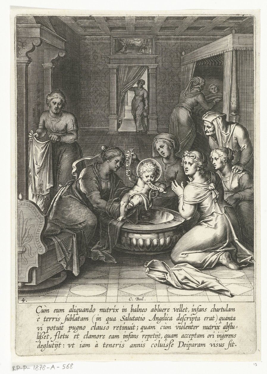 Thomas come un papel con Ave Maria La vida de Santo Tomás de Aquino (título de la serie) de Cornelis Boel