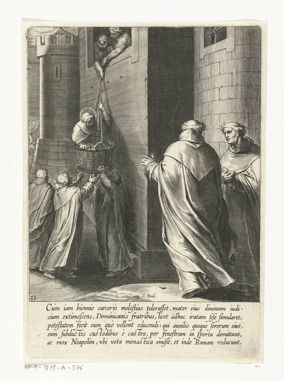 Tomás se escapa de la prisión. La vida de Santo Tomás de Aquino (título de la serie) de Cornelis Boel