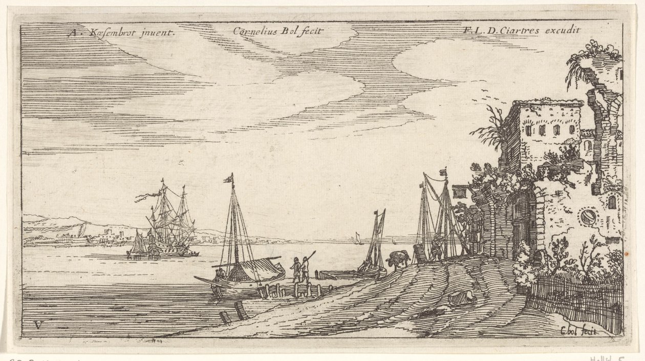 posada en el puerto Vistas al puerto (título de la serie) de Cornelis Bol