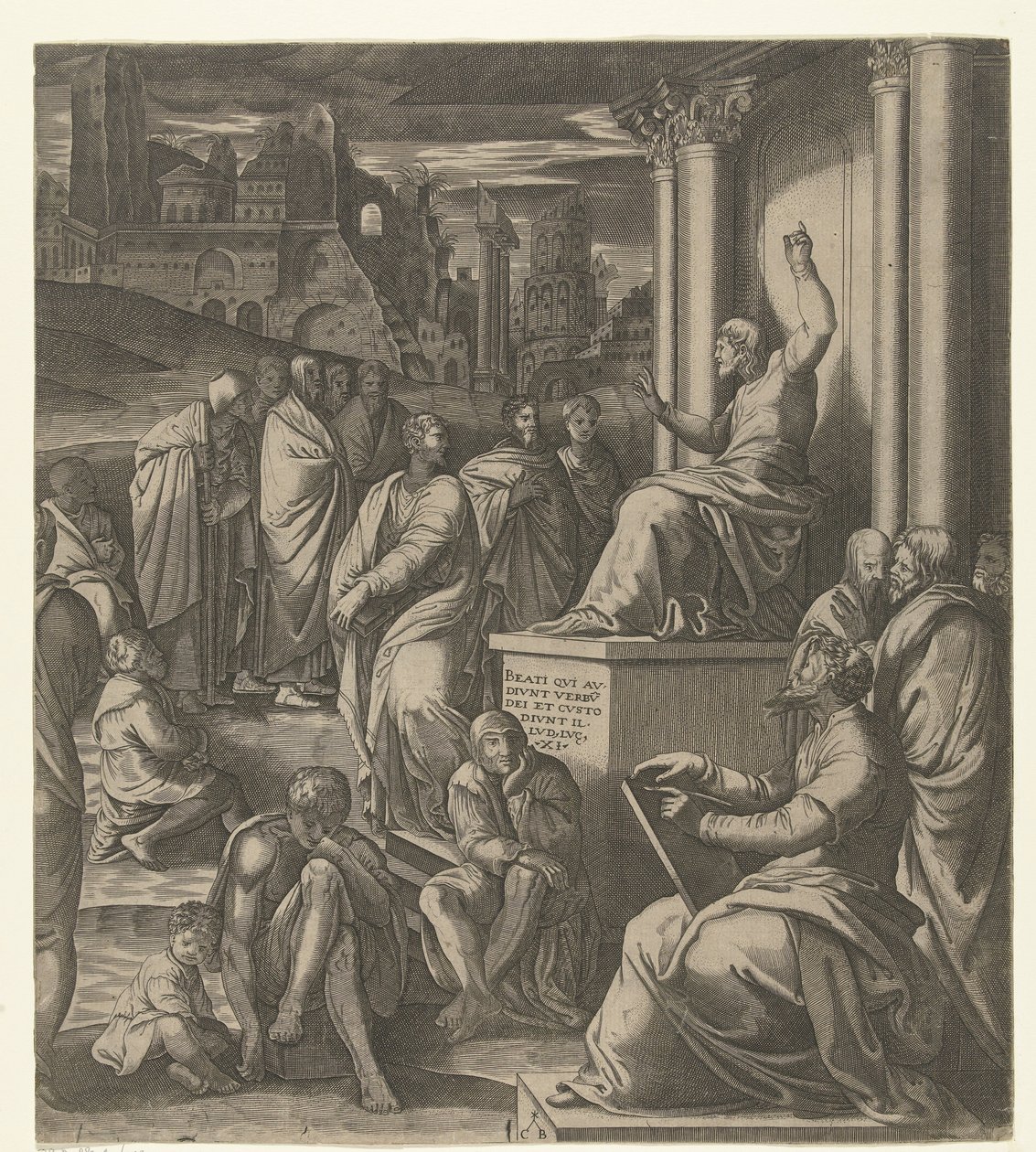 Cristo predica al pueblo de Cornelis Bos (possibly)