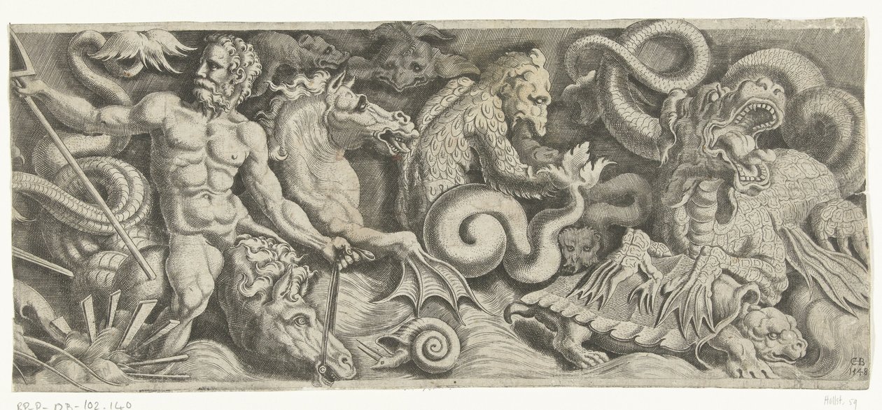 Frisón con el triunfo de Neptuno, placa derecha de Cornelis Bos