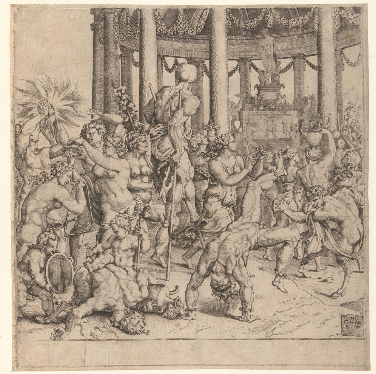 Triunfo de Baco, placa derecha de Cornelis Bos