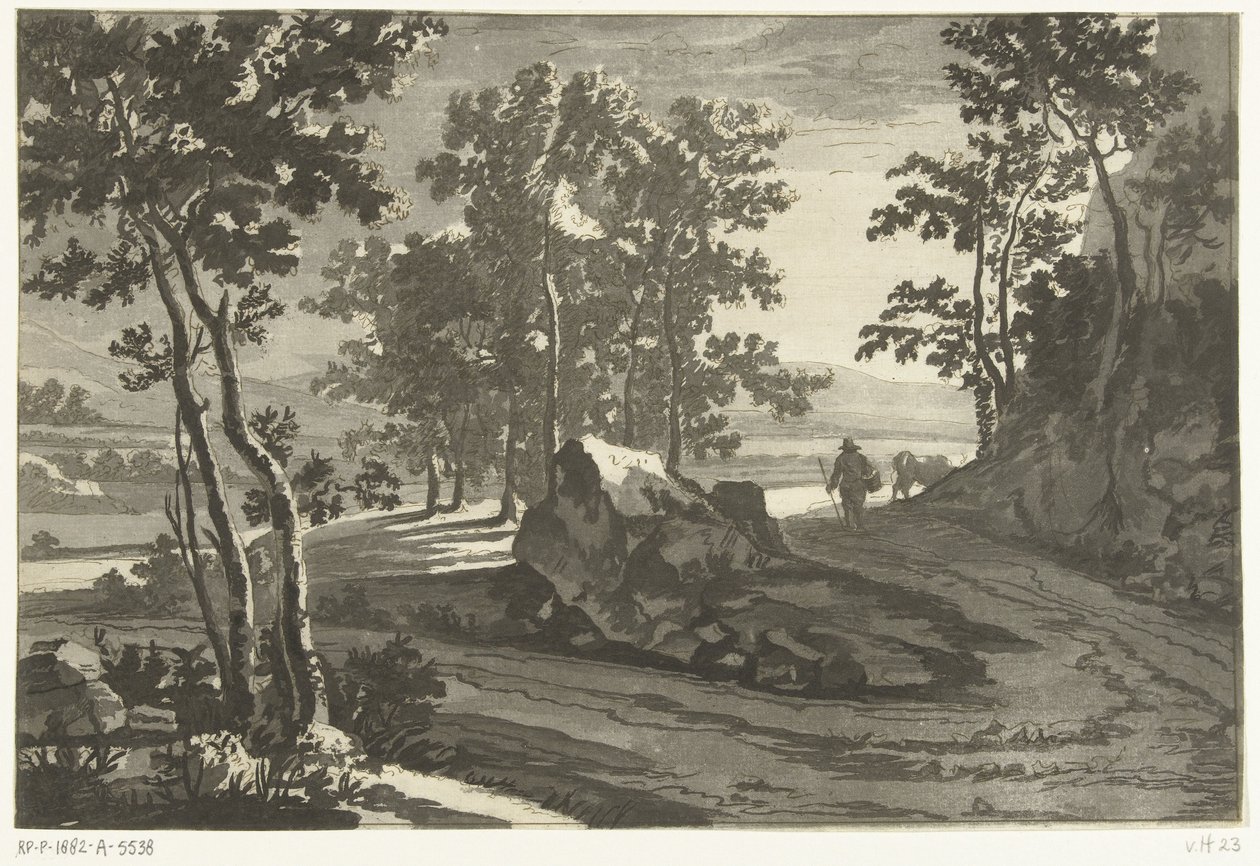Paisaje boscoso con pastor de Cornelis Brouwer